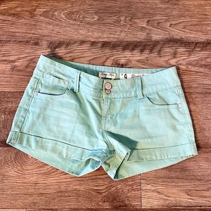 Turquoise Jean Shorts